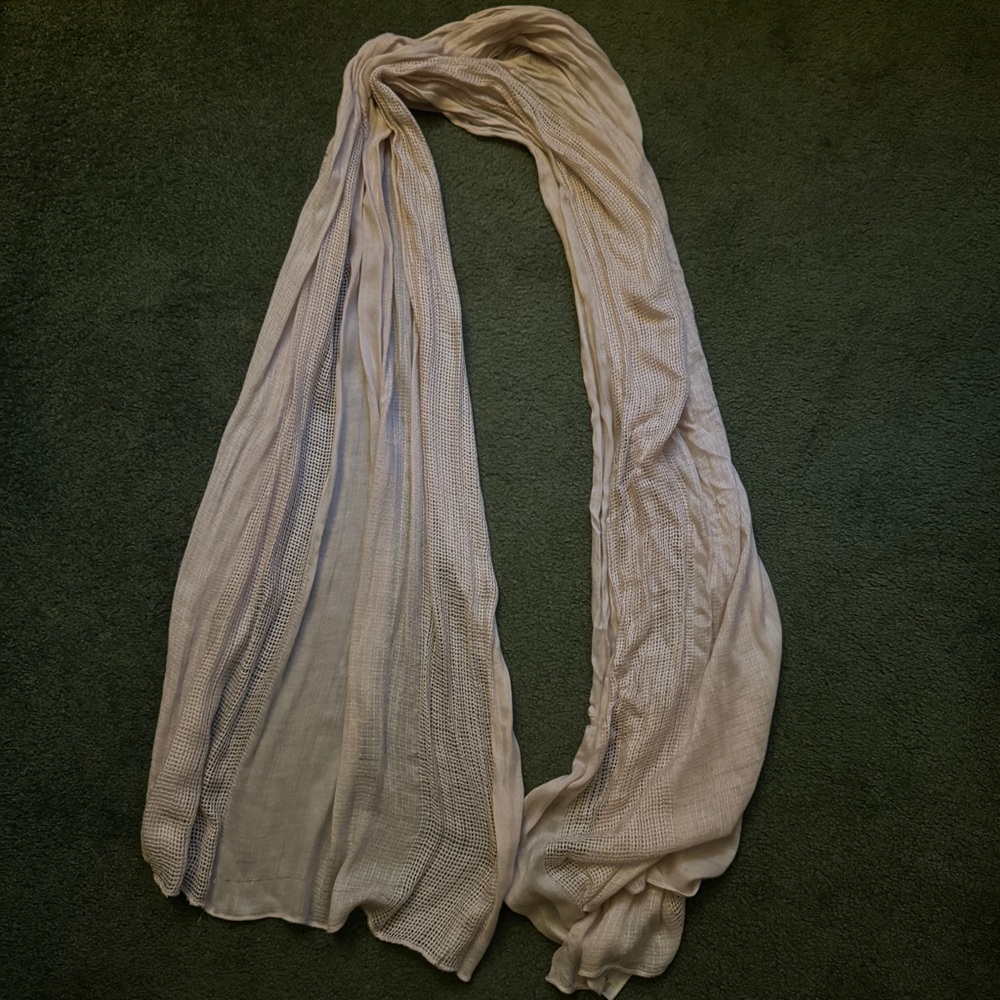 H&M Light Pink Viscose Long Woven Scarf